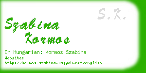 szabina kormos business card
